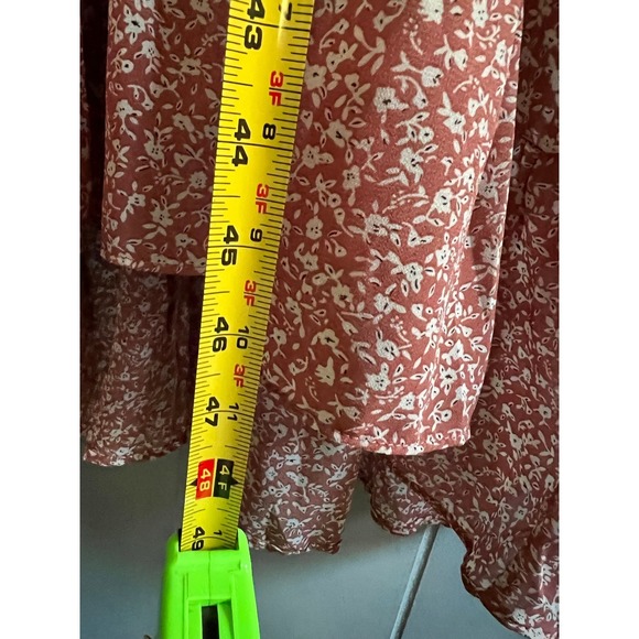 Old Navy Tall Floral Print Midi Dress Womens Short Sleeve Button Front V Neck - Picture 6 of 8